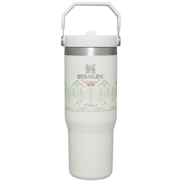 The IceFlow™ Flip Straw Tumbler | 30 OZ - Pale Stone Winterscape