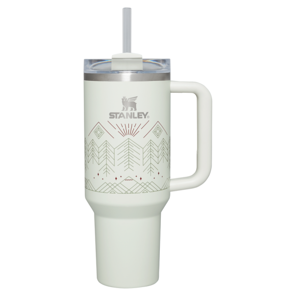 Winterscape Quencher H2.0 FlowState™ Tumbler | 40 OZ - Pale Stone Winterscape